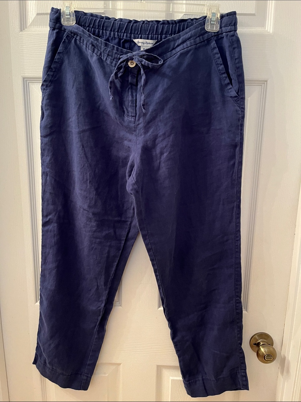 Tommy Bahama Women’s Navy Relaxed Drawstring Linen Pants M